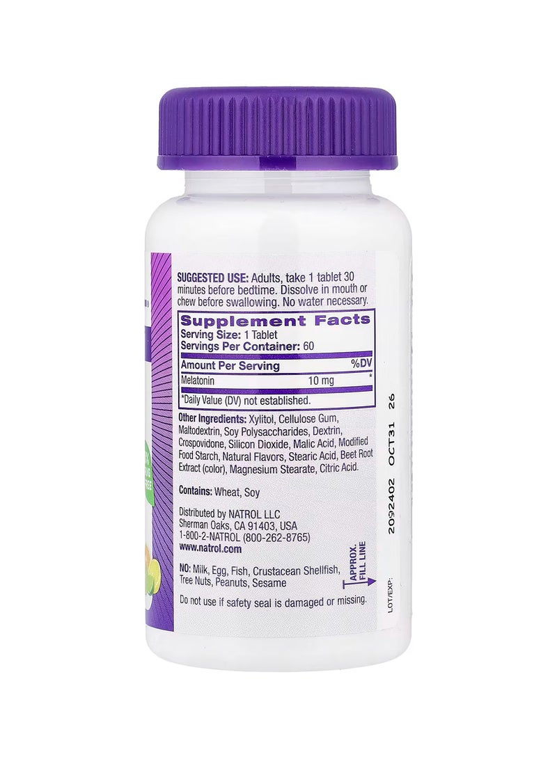 Natrol Melatonin 10Mg Fast Dissolve 60 Tablets Citrus Flavor - Image 2
